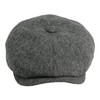 Gamble & Gunn 'Ramsden' Flat Cap Grey Herringbone Shetland Tweed