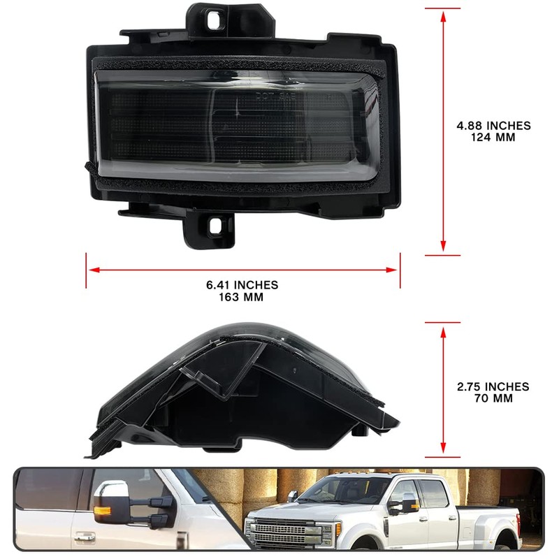 2Pcs Sequential LED Side Mirror Marker Light for Ford F150