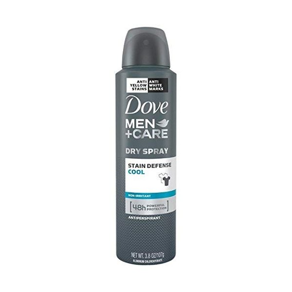 Dove Men+Care Stain Defense Cool Dry Spray Antiperspirant Deodorant, 3.8 Ounce
