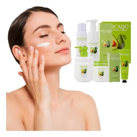 Cj2 Avocado Skincare Set Facial 8 Pzs Con Extracto De Cj2