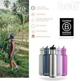 One Green Bottle - Tough Canteen Sports Cap Water Bottle, Stainless Steel Water Bottle, Non-Insulated, Single Skin Eco Bottle, 800ml, Haze, BOTL