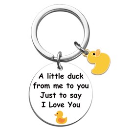 Duck keychain for Boyfriend Girlfriend Sweetest Day Gifts for Him I Love You Gifts for Her Him Couple Gift Long Distance Relationship Gift Romantic Anniversary Christmas Valentines Day Keyring