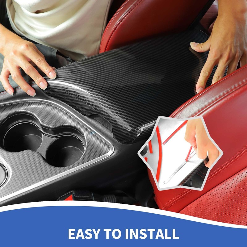 RAZPOY Center Console Cover Armrest Pad Compatible with Dodge Challenger