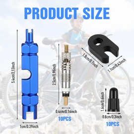 Ouligay 22pcs Tire Valve Stem Removal Tool & Bike Tire Removal Tool Set Presta Valve Core Removal Tool Kit