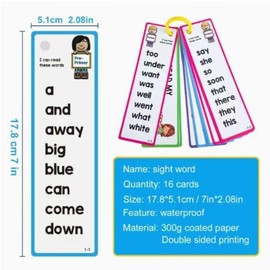 16 English Word Flashcards for Kids Ages 3-6, Fun Learning Tool for Vocabulary Building, Interactive Parent-Child Memory Game