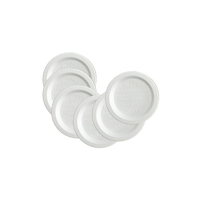 Weck Jar Keep Fresh Plastic Lids, 6 PACK (Small =