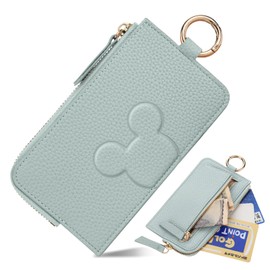 Yeepan Women's Fragment Case, Pass Case, Card Case, Thin, Small Wallet, Mini Wallet with Keychain, Business Card Case, Cute, Cat, Leather, Coin Purse, Key Case, Small Coin Case, IC Card Case,