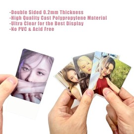 100 piezas de fundas para fotocartas de 58x89mm de polipropileno transparente, protector de tarjeta para álbumes de fotocartas, sin PVC y sin ácido (5