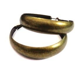 Matte Gold Antique Brush Hoop Earrings 2 Inch Thick Hoop Earrings Lightweight Earrings