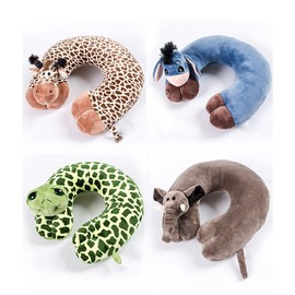 Neck Pillow Animals for Adults, Travel Pillow Animal Adults, Travel Pillow Animals, Cartoon Animal U-Shaped Pillow, Office Nap Pillow, Creative Car Pillow Neck Pillow (Grey Hippopotamus)