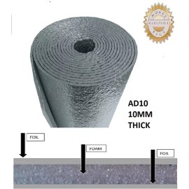 IES R12 HVAC Duct Wrap REFLECTIVE Insulation 2-Sided Foam Core 4FT X 5FT (10mm)