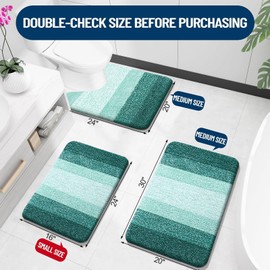 OLANLY Bathroom Runner Rugs 54x24, Extra Soft Absorbent Microfiber Bath Rugs, Rubber Backing, Quick Dry, Washable Bath Mats for Bathroom Floor, Tub and Shower, Home Decor Accessories, Blackish Green