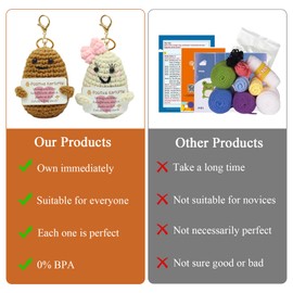 SNONESIY 2 x Positive Potato Funny Positive Potato Lucky Charm Creative Knitting Wool Potato Doll Encourage Other Gifts for Family Friends and Patients, brown