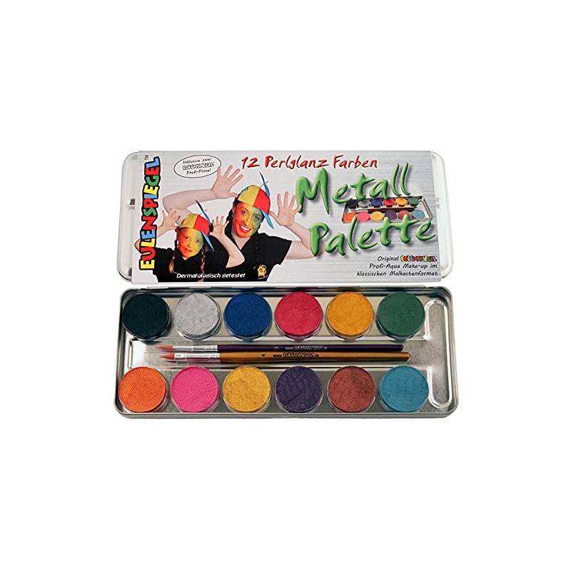 Creative 8240084 Corvus Make-Up 12 Brill. Col. Metal Case, Multi-Color