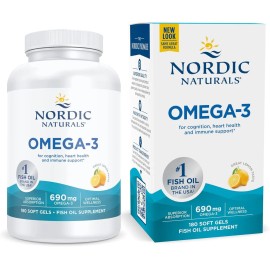 Nordic Naturals Suplemento Omega - 3, 690mg de Omega, 180 cápsulas Sabor Limón