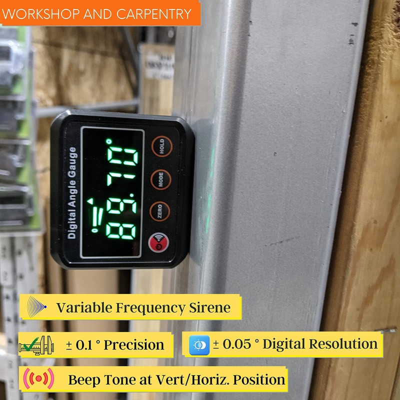 TerraKelvin Digital Angle Gauge/Level/Inclinometer Precision V-Groove with Magnetic Base Niveau