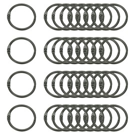PATIKIL 36Pcs Loose Leaf Binder Rings, 1.5 Inch Metal Open Card Rings Heavy Duty Book Rings for Key Index Card Rings Paper Rings Office, Black
