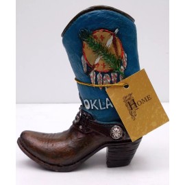 COWBOY BOOT, SMALL OKLAHOMA MEMORABILIA, DE LEON COLLECTIONS, ITEM 12926