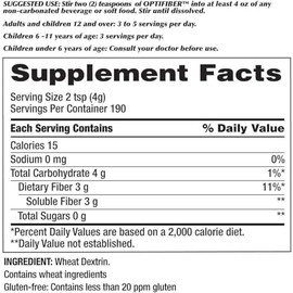 Generic Optifibe'r Powder by Kik-Iand, Fiber Supplement, 25.6 oz (190 Servings)