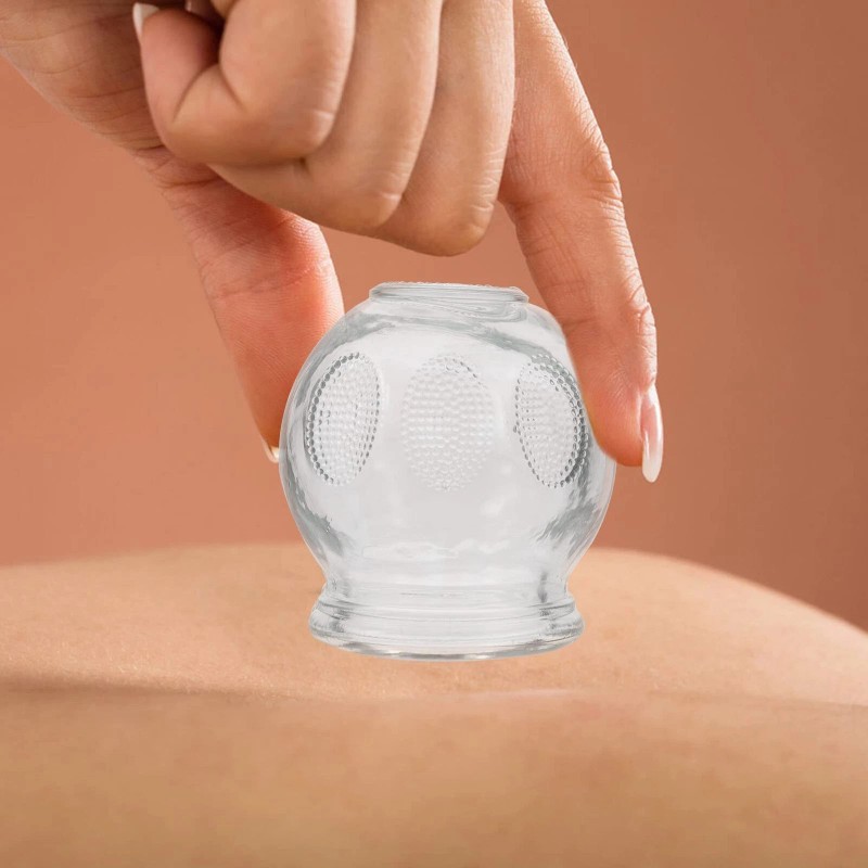 Healifty 6Pcs Cupping Therapy Sets: Glass Fire Thick Glass Cupping