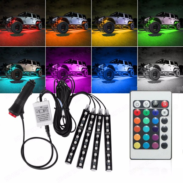 QUAYUB RGB LED Light Strip Interior Atmosphere Neon Lamp Remote