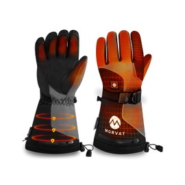 Morvat Over 16 Hour Charge Men/Women Heated Gloves Rechargeable, Electric Gloves with 4 Rechargeable Batteries Heated Ski Gloves Warming Gloves Heated Motorcycle Gloves Heated Work Gloves Ski Gloves