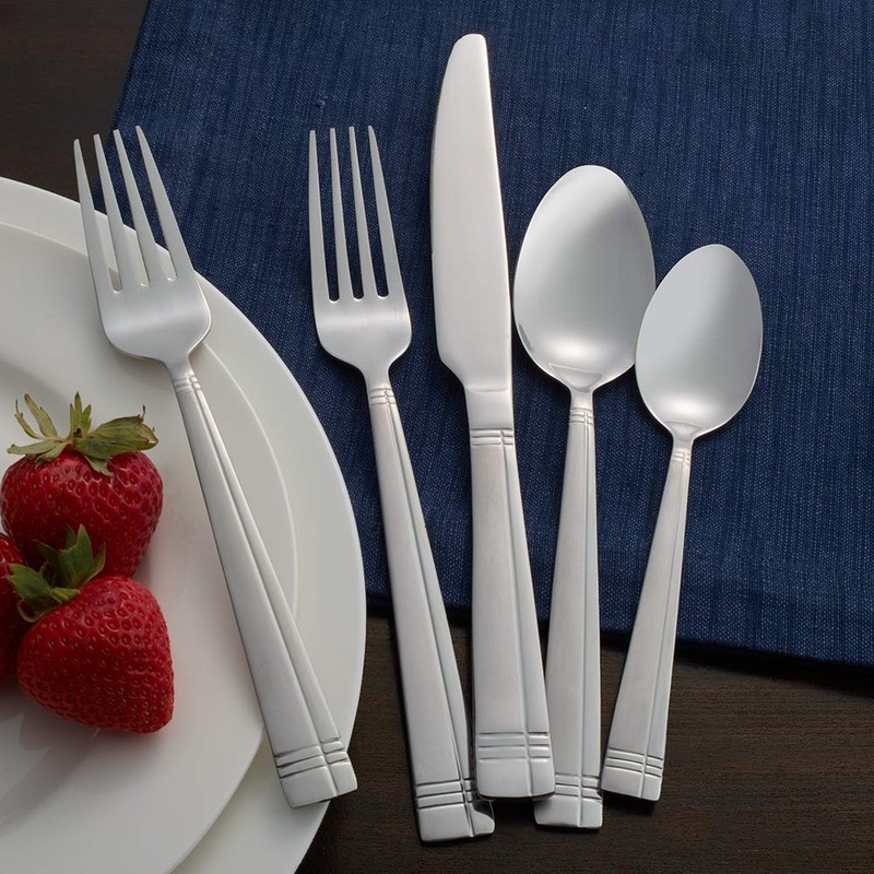 Pfaltzgraff Dawson Frost 20-Piece Stainless Steel Flatware Set, Service for