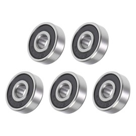 METALLIXITY Deep Groove Ball Bearings (625-2RS, 5mm x 16mm x 5mm) 5Pcs, Chromium Steel Double Sealed Industrial Bearings - for Industrial Micro Motor