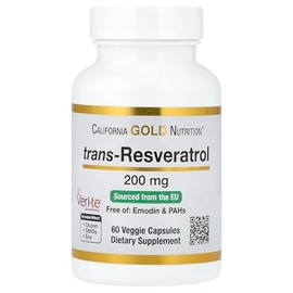 Resveratrol, 98% Pure Trans-Resveratrol, Free of Emodin & PAHs, Italian Sourced, 200 mg, 60 Veggie Capsules | 98% Pure Trans-Resveratrol, Free of Emod