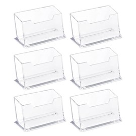 Pack of 6 Business Card Holders, Business Card Stands, Acrylic Business Card Holder, Business Card Holder, Stand, Business Card, Table Stand, Wall for Office, Home, Collection Organiser (Colour: