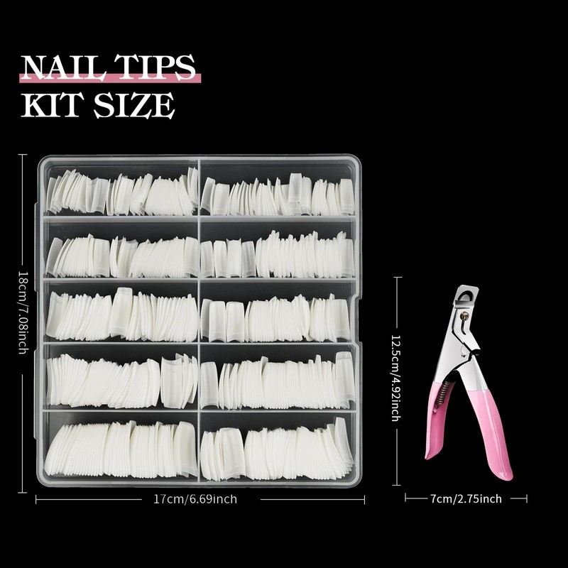 Nail Tips for Gel Nails, Venares 500 Pieces Acrylic Artificial