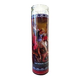 Saint Michael Archangel (San Miguel Arcangel) Red Devotional Candle