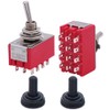 Twidec/2Pcs Mini Toggle Switch 4PDT 2 Position 12 Pins ON/ON