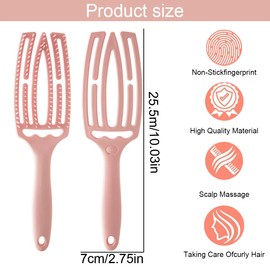 Haarbürste ohne Ziepen für Damen, Bio Haarbürste, Bürste ohne Ziepen, Einzigartige Profi Detangler, Kopfhaut Massagebürste, von Damen, Herren & Kinder, für Locken & Lange Haare, Rosa