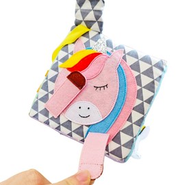 MOVEBO 1PC Felt Quiet Book Montessori Toy Book, Creative 6-Sided Basic Skill Educational Toy Toddler Activity Book, Busy Book(Square)