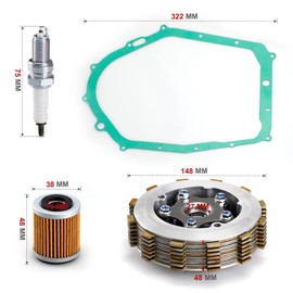 1UY-16351-00-00 Heavy Duty Clutch Assembly kit w/Gasket for Yamaha Warrior 350 Raptor 350 Big Bear 350 Kodiak 400 MOTO-4 YFM350 1987-2013
