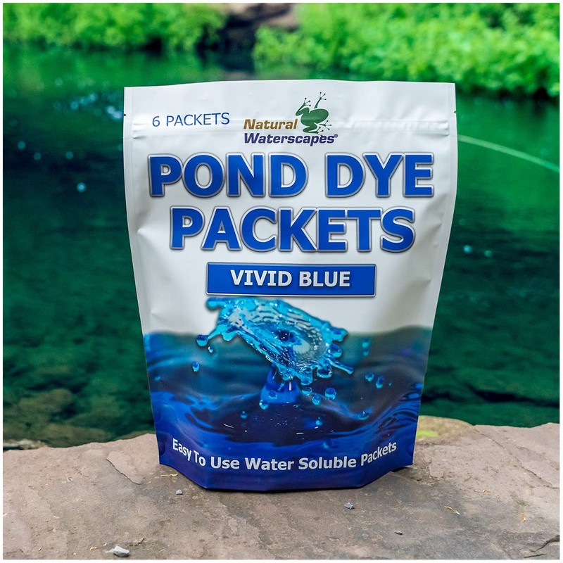 Vivid Blue Pond Dye Packets - 6 Water Soluble Packs