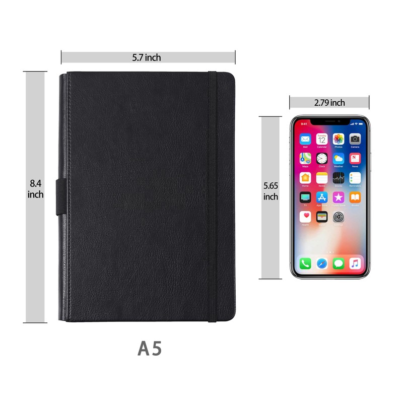 Rukasto Thick A5 Hardcover Notebook/Journal, 120gsm College Ruled Lined Premium