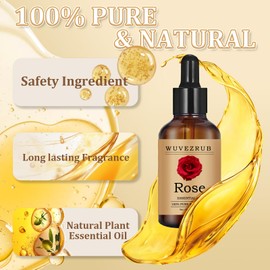 Wuvezrub Wuvezrub Rose Essential Oil 60ML - 100% Pure and Natural Oils for Aromatherapy Diffuser - 2 Fl Oz/Rose