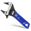 WORKPRO 4" Thin Jaws Stubby Wide Opening Adjustable Wrench w/2mm