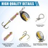 Fishing Lure Spinnerbait Spoon Lures Kit with Feathered Treble Hooks