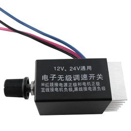 ZZLZX 12V Fan Controller DC 12V 24V 10A Electronic Stepless Speed Regulator Switch for Car Truck Fan Heater Control DC Motor Speed Controller