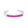 AFFY Round Cut Simulated Ruby Channel Set 10k White Gold