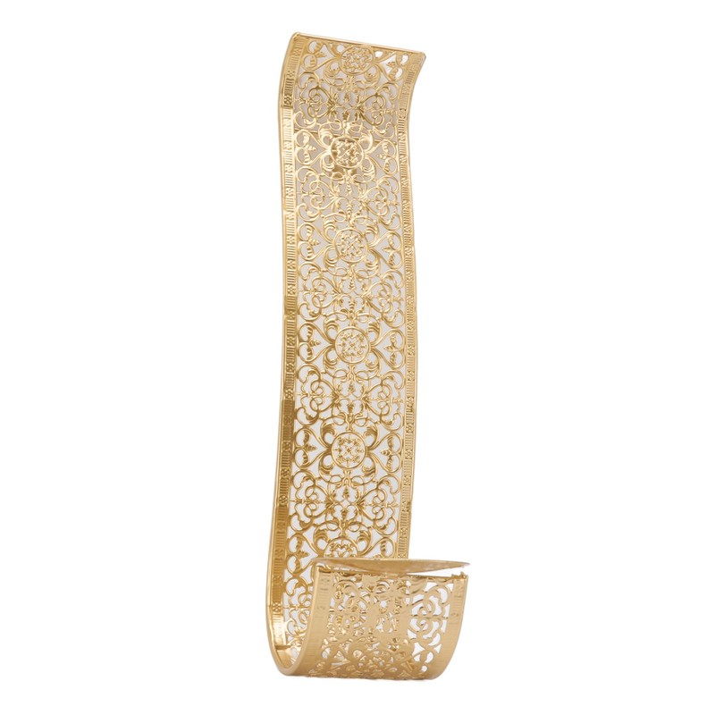 Shelving Solution Wall Sconce Candle Holder Gold Hollow Carved Exquisite