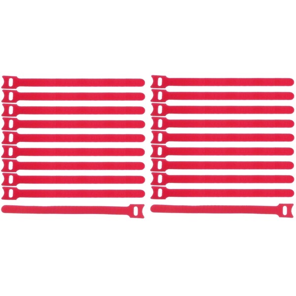 10 x Velcro Cable Ties 200 x 25 mm Red