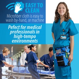 Nurse Fanny Pack w/Elastic Leg Band - Multi Compartment Waist Organizer Tool Bag for Students, Practitioners & Medical Professionals (Ocean Blue)