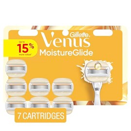 Venus MoistureGlide Women's Razor Blades, With Built-in Shave Gel Bars, 7 Razor Blade Refills