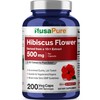 NusaPure Hibiscus Flower Capsules, 500 mg, 200 Veg Capsules (Non-GMO,