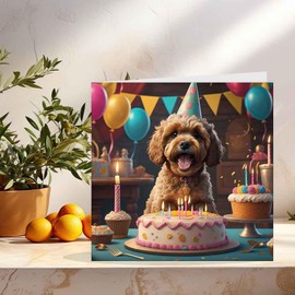 Cockapoo Cute Dog Birthday Card 147x147mm