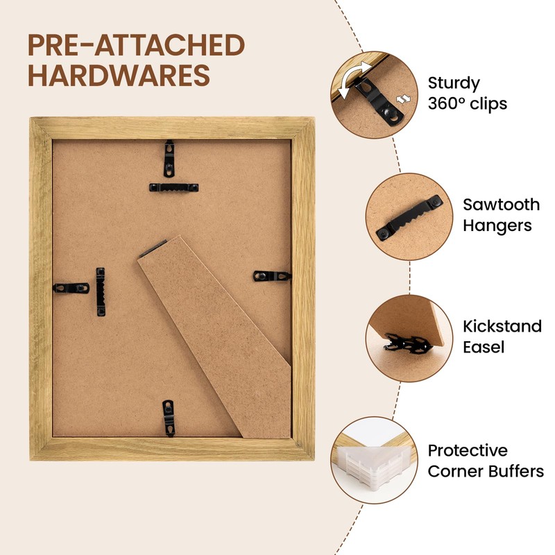 8x10 Picture Frame,8 x 10 Solid White Oak Photo Frame